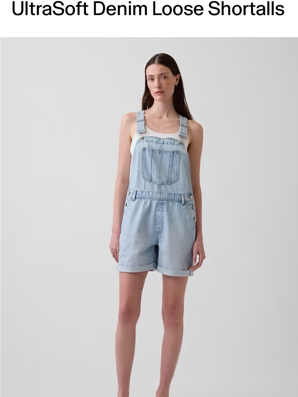 GAP Light Blue Denim Shortall Romper